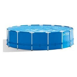 28242NP Piscina Fuori Terra 457x122 cm Metal Frame Rotonda Pompa Filtro 3785 L/h Scaletta, Telo Base e Copertura