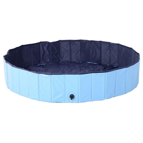 Piscina Pieghevole per Cani in PVC, Azzurro, 160x30cm (