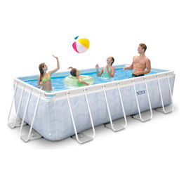 Intex Piscina Prism Chevron Rettangolare 400x200x100 cm con pompa filtro e scaletta