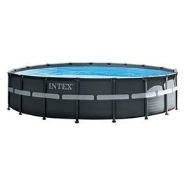 Intex 26330NP Piscina Fuori Terra Ultra XTR Frame Rotonda Pompa Filtro 7900 L/h Scaletta Telo Base e Copertura 26423 L Acciaio e PVC Grigio 549x132 cm 549x132 cm Rotonda Accessori