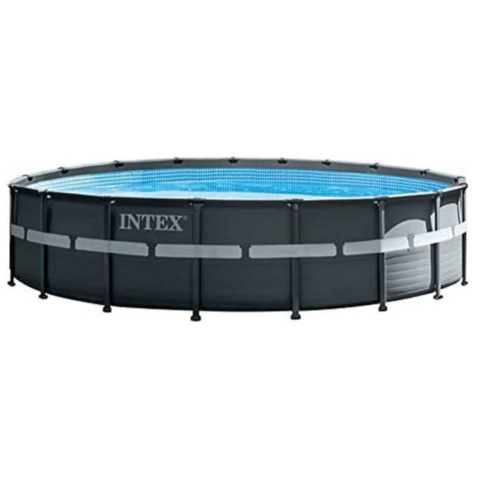 Intex 26330NP Piscina Fuori Terra Ultra XTR Frame Rotonda Pompa Filtro 7900 L-h Scaletta Telo Base e Copertura 26423 L Acciaio e PVC Grigio 549x132 cm 549x132 cm Rotonda Accessori