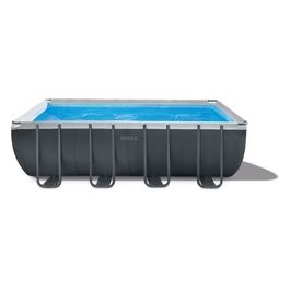 26356GN Piscina Fuori Terra XTR Frame Rettangolare Pompa Filtro 5700 L/h Scaletta Telo Base e Copertura 17203 L Acciaio e PVC Grigio 549x274x132 cm