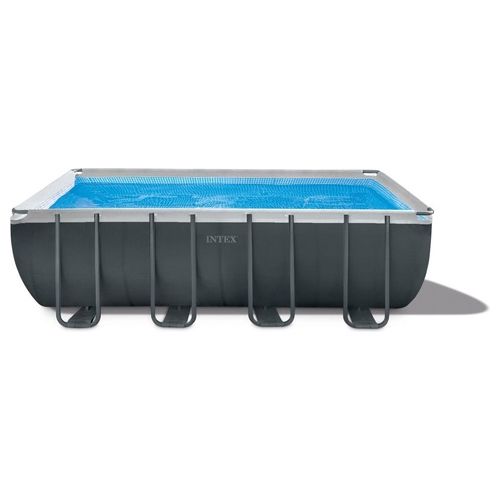 26356GN Piscina Fuori Terra XTR Frame Rettangolare Pompa Filtro 5700 L/h Scaletta Telo Base e Copertura 17203 L Acciaio e PVC Grigio 549x274x132 cm