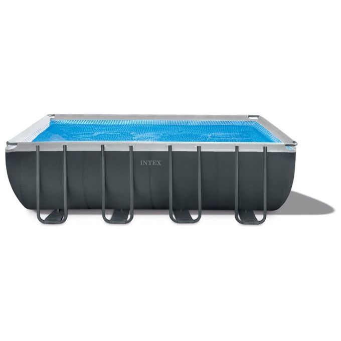 Image of Intex 26356GN Piscina Fuori Terra XTR Frame Rettangolare Pompa Filtro 5700 L-h Scaletta Telo Base e Copertura 17203 L Acciaio e PVC Grigio 549x274x132 cm