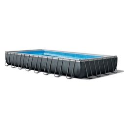 Intex 26374NP Piscina Fuori Terra Ultra XTR Frame Rettangolare Pompa Filtro 10500 L/h Scaletta Telo Base e Copertura 54368 L Acciaio e PVC Grigio 975x488x132 cm 975x488x132 cm Rettangolare