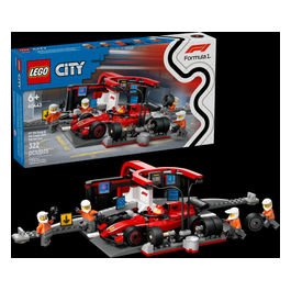 City Formula 1 Pitstop e meccanici con monoposto Ferrari F1 60443