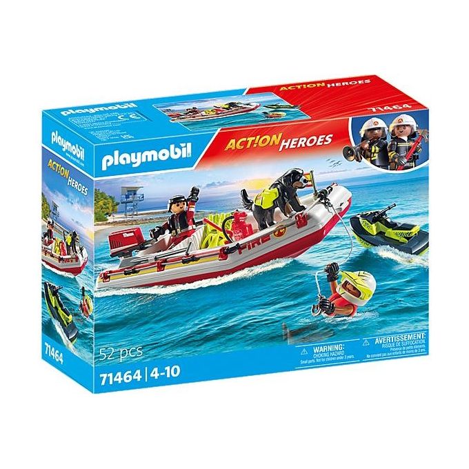 Playmobil Action Heroes Gommone dei Pompieri e Acquascooter