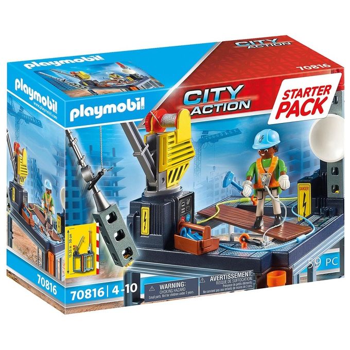 Playmobil City Action Starter Pack Cantiere con Montacarichi