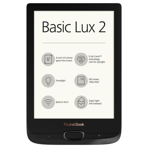 PocketBook 616 Basic Lux 2 6" Hd E Ink 1024x758 8Gb MicroSD Wi-Fi Obsidian Black