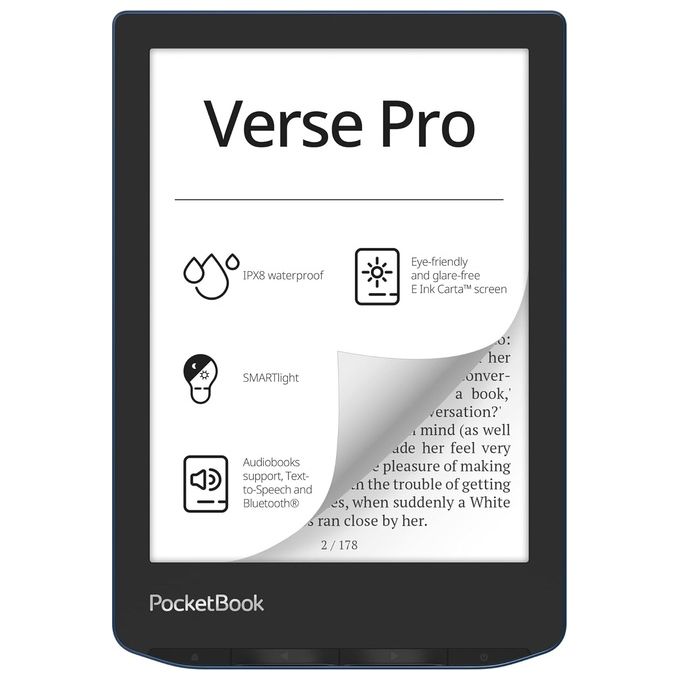 PocketBook eReader eBook Verse Pro E-ink 6'' 8Gb Blu