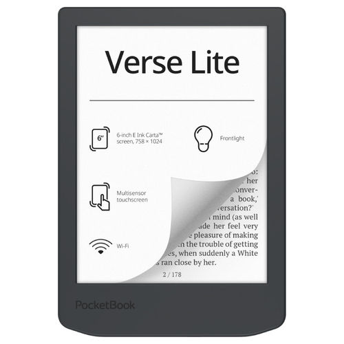 PB619-T-WW Verse Lite Lettore E-Book Touch Screen E Ink 6" 8 GB Wi-Fi colore Grigio