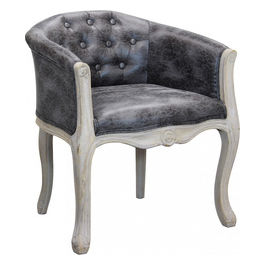 Poltrona Coreen In Ecopelle Vintage Grigio