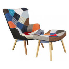Poltrona Con Poggiapiedi Versailles Patchwork