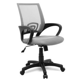 Poltrona da Ufficio Business in Poliestere 48x48cm/H95cm Grigio Chiaro