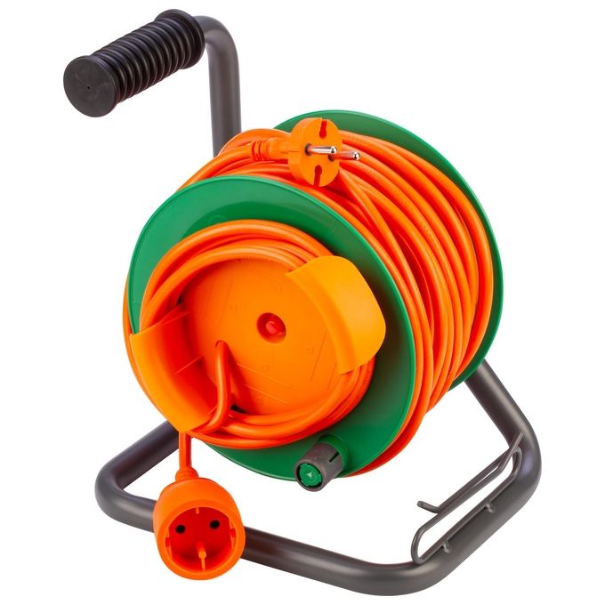 Poly Pool 1P Garden Avvolgicavo Elettrico Arancio e Verde