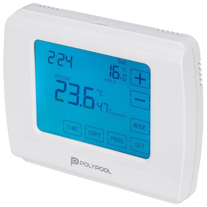 Poly Pool Cronotermostato Digital Touch Screen Bianco