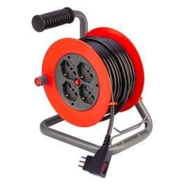Avvolgicavo 10mt 10a 4 Prese Cavo H05vv-f 3x1mm