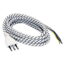 Polypool Cavo per Ferro da Stiro Tipo H03rt-f 3x0,75mm Lunghezza 3mt Spina 10a 2p+t