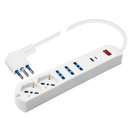 Polypool Multipresa 5 Posti 10/16a con Interruttore 3 Prese 10/16a 2 Shuko 2 2 Prese Usb AC Spina 10a