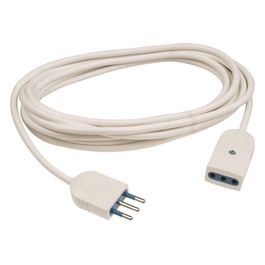 Polypool PP0382 Prolunga 5mt 10A Bianca Lineare da 5m Cavo H05vv-f 3x0,75mm Spina e Presa 10A
