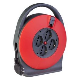 Polypool Prolunga Avvolgicavo Serie Standard mt 10 3x1,5 mm con 4 Prese Pluristandard