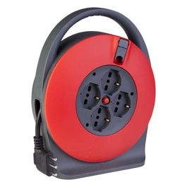Polypool Prolunga Avvolgicavo Serie Standard mt 5  3x1,5 mm con 4 Prese Pluristandard
