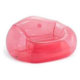 66501NP Poltrona Gonfiabile Beanless Bag Rosa Trasparente 137x127x74 cm