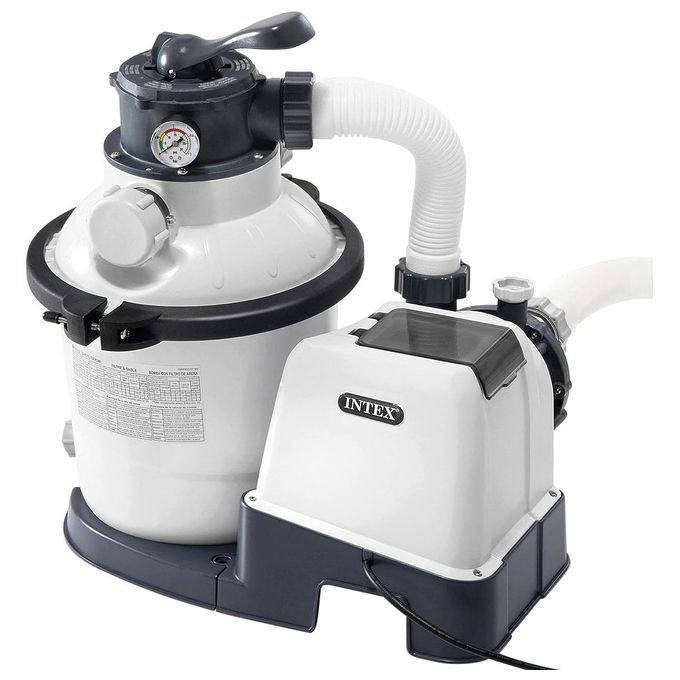 Image of Intex 26644 Pompa Filtro a Sabbia Krystal Clear Flusso d'Acqua 5700 L-h Flusso di Sistema 4000 L-h Plastica Bianco Senza Clorinatore Flusso Acqua 5700 L-h