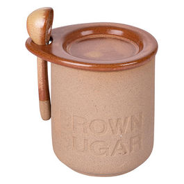 Pompei Barattolo zucchero 400 ml in ceramica con cucchiaino