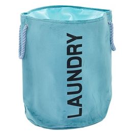 Portabiancheria Laundry in velluto blu 40x50