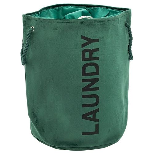 Portabiancheria Laundry in velluto verde 40x50