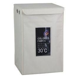 Portabiancheria pieghevole Oxford in poliestere bianco 36X36X56