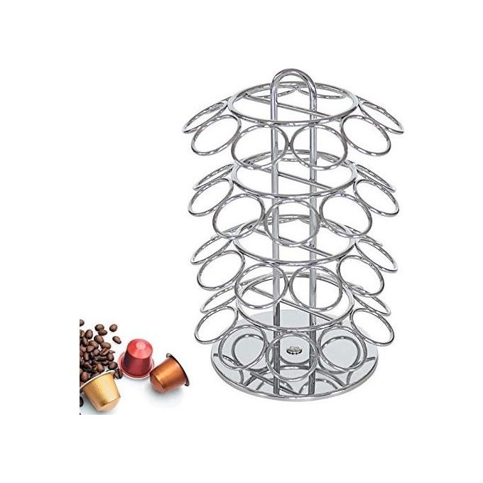 Portacapsule caffe girevole in acciaio inox per 40 capsule