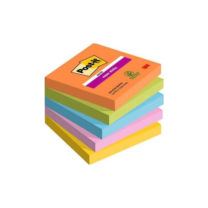 Post-it Confezione 5 Blocchetti 76x76mm 5x90 Fogli Super Sticky Collezione Boost Arancione