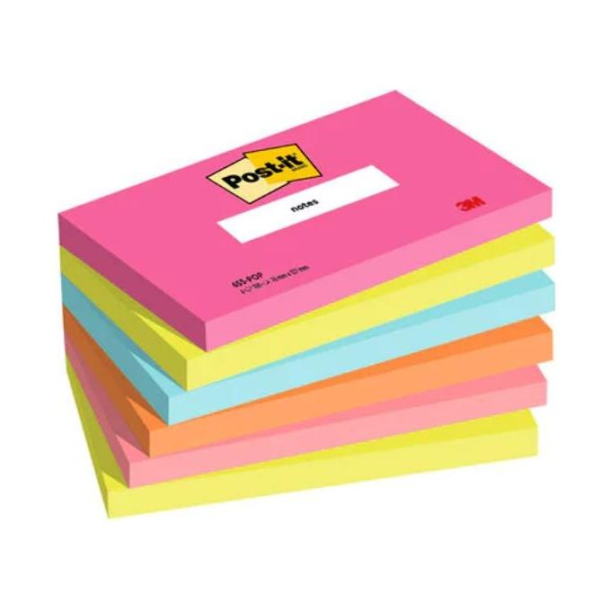 Post-it Confezione 6 Blocchetti 76x127mm 6x90 Fogli Collezione Poptimistic Rosa