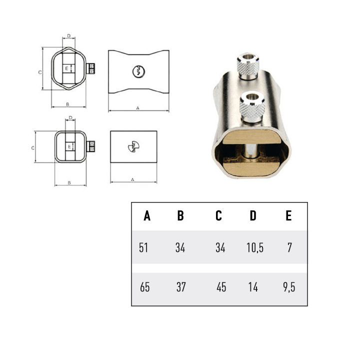Image of Potent Lucchetto Ottone Blocca Catena 51mm