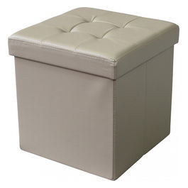 Pouf Contenitore Quadrato In Ecopelle Naturale