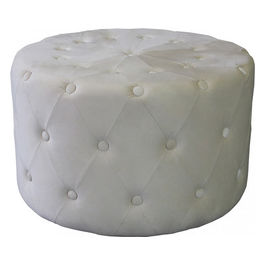 Pouf Rotondo In Velluto Beig