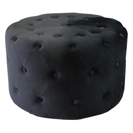 Pouf Rotondo In Velluto Nero