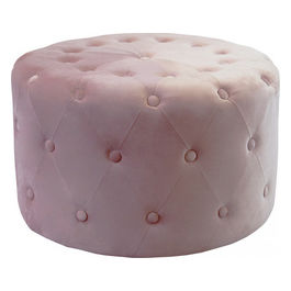 Pouf Rotondo In Velluto Rosa