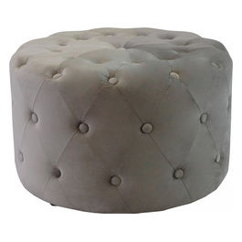Pouf Rotondo In Velluto Tortora