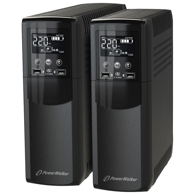 PowerWalker 10121124 VI 1500 CSW IEC Gruppo di Continuita' UPS Line-Interactive 1500VA 900W Onda Sinusoidale Pura AVR 8 Uscite IEC LCD colore Nero