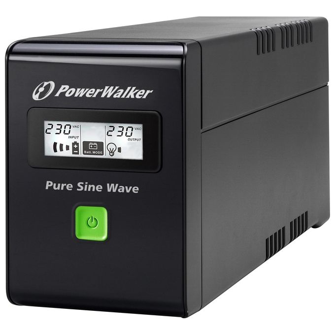 PowerWalker VI 800 SW Gruppo di Continuita' UPS Line-Interactive 800VA 480W Onda Sinusoidale Pura Display LCD colore Nero