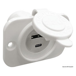Presa Incasso Doppia Usb Type-a  Type-c Bianca