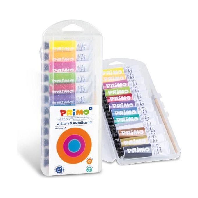 Primo Confezione 12 Tubetti Tempera 12ml Multicolore