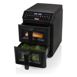 Princess, Friggitrice ad Aria Verticale Doppio Cestello, 11.2 Litri, 3000W, 11 Programmi