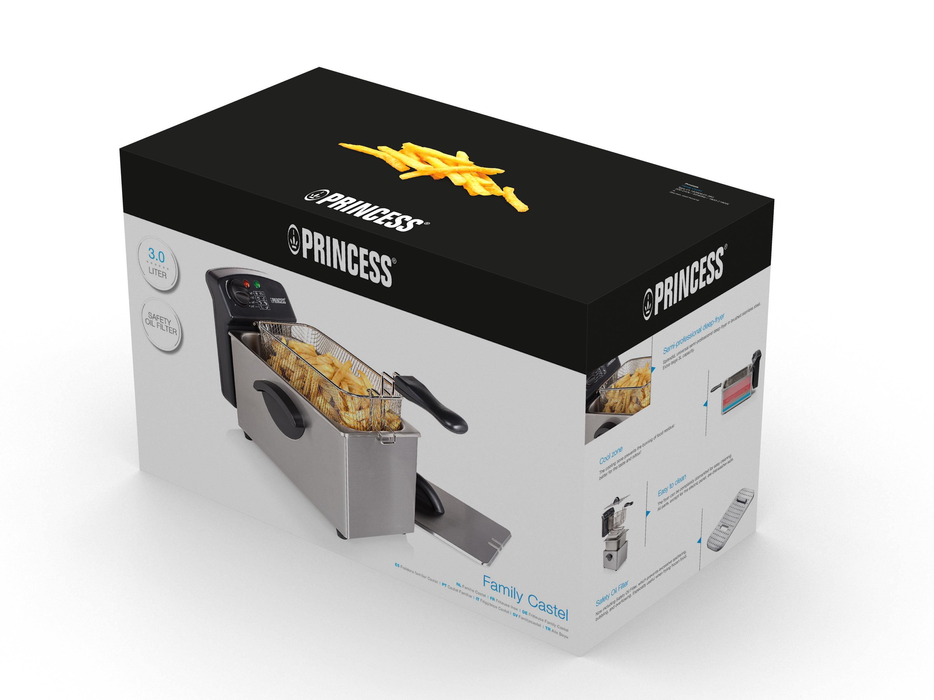 Friggitrice Princess Castel 3L - 2000W, Acciaio Inox, Tecnologia Zona Fredda - Foto 5