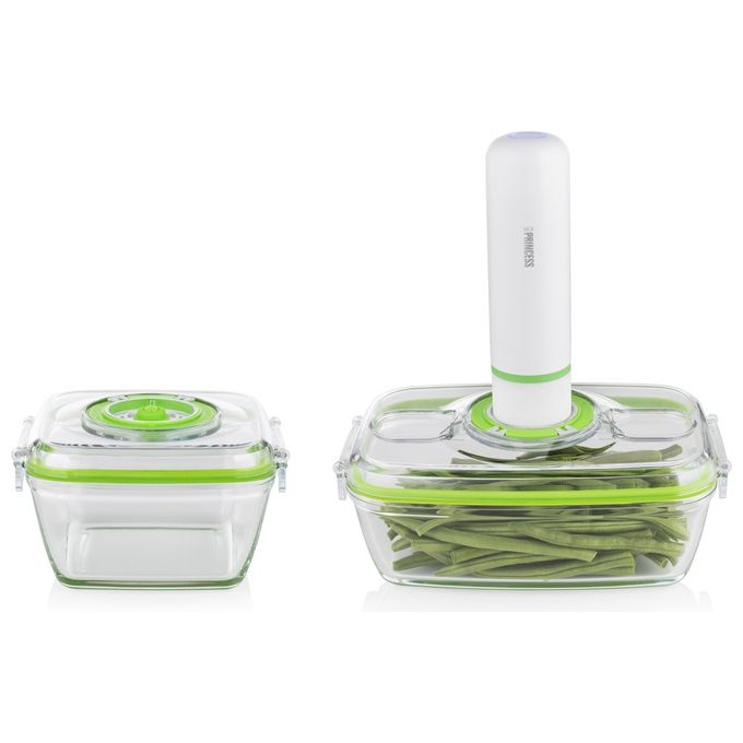 Pompa Sottovuoto Princess Per Alimenti - Ricarica USB, Con 2 Contenitori Vetro 0.7L E 1.1L - Foto 2