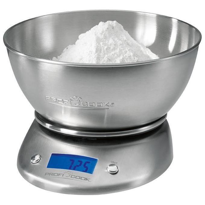 Proficook PC-KW 1040 Bilancia da Cucina Elettronica Nero-Acciaio Inossidabile