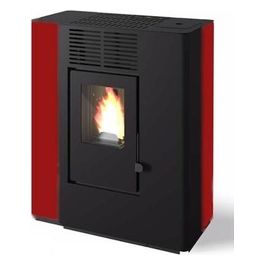 Eva Calor Nella Stufa a Pellet Rossa